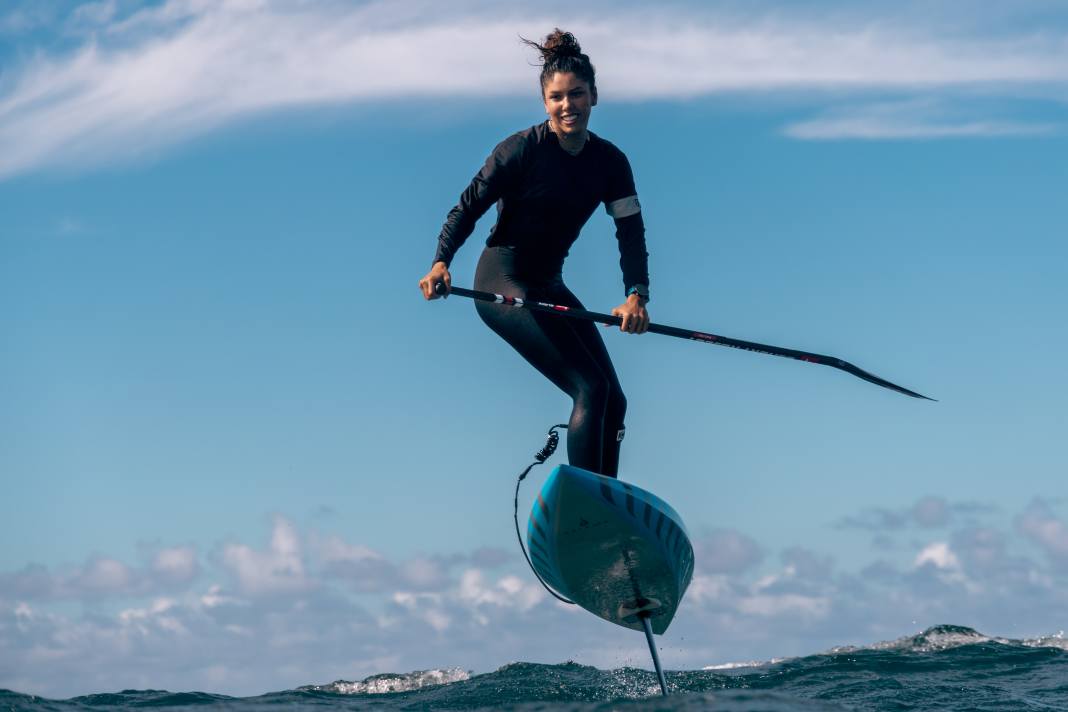 Gabrielle Bella on a downwinder off Maui