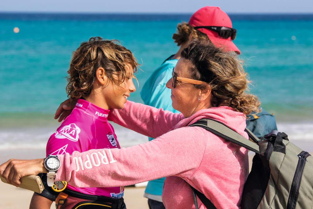 Proud mum after the victory on Fuerte.