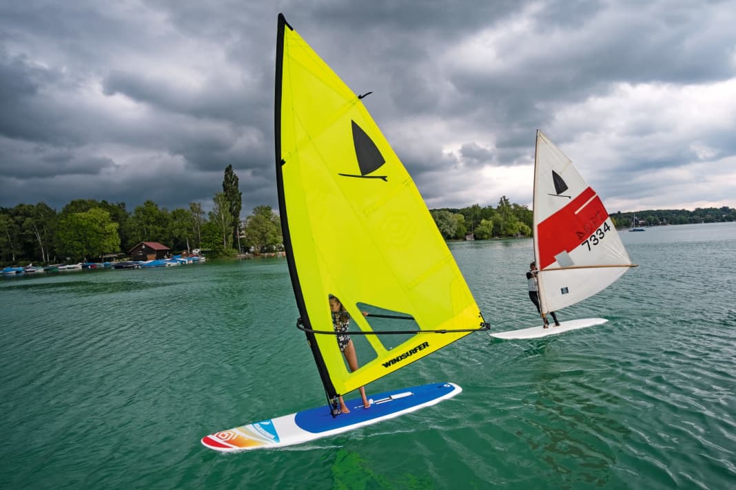 Time travel: Windsurfer 1975 against windsurfer LT 2020