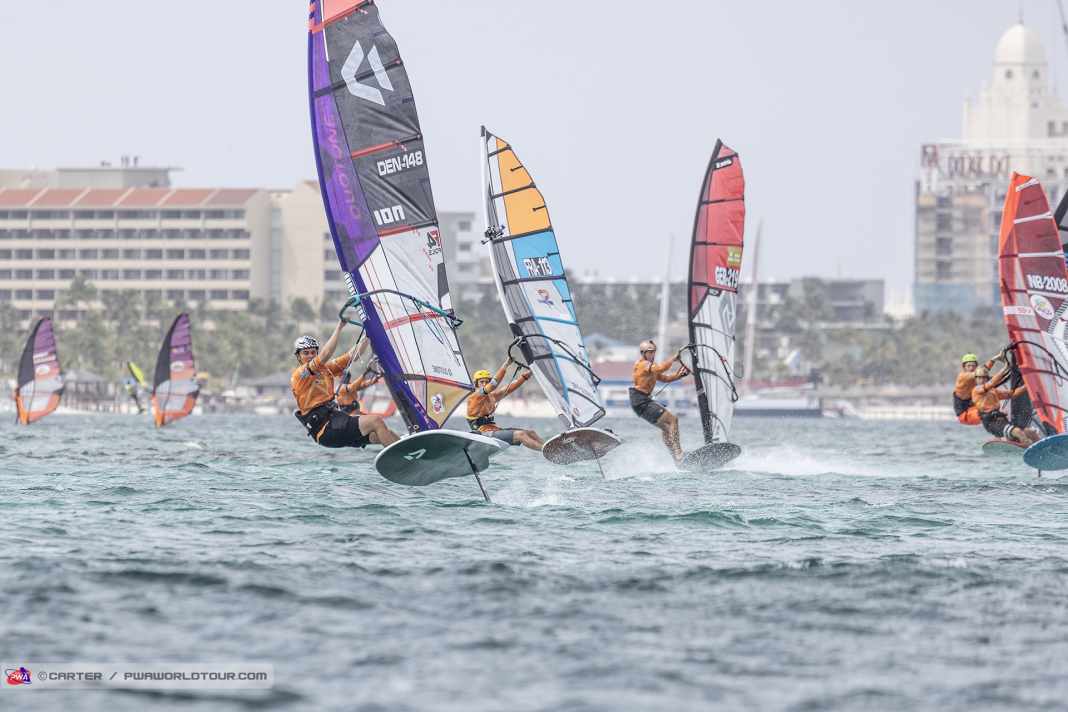 Kasper Nielsen rode to the top of the U21 Foil classification on the penultimate day of the PWA Youth World Cup in Aruba