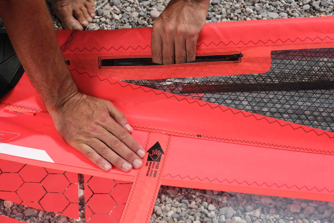 Markierungen weisen den Weg...hier für die richtige Stelle, um die Camber anzudrücken.