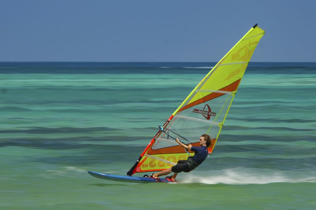 The Sailloft sail works perfectly on both light and stiff RDM masts.
