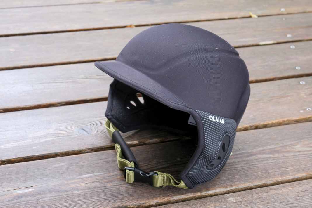 The Decathon surf helmet feels more like a hard hat