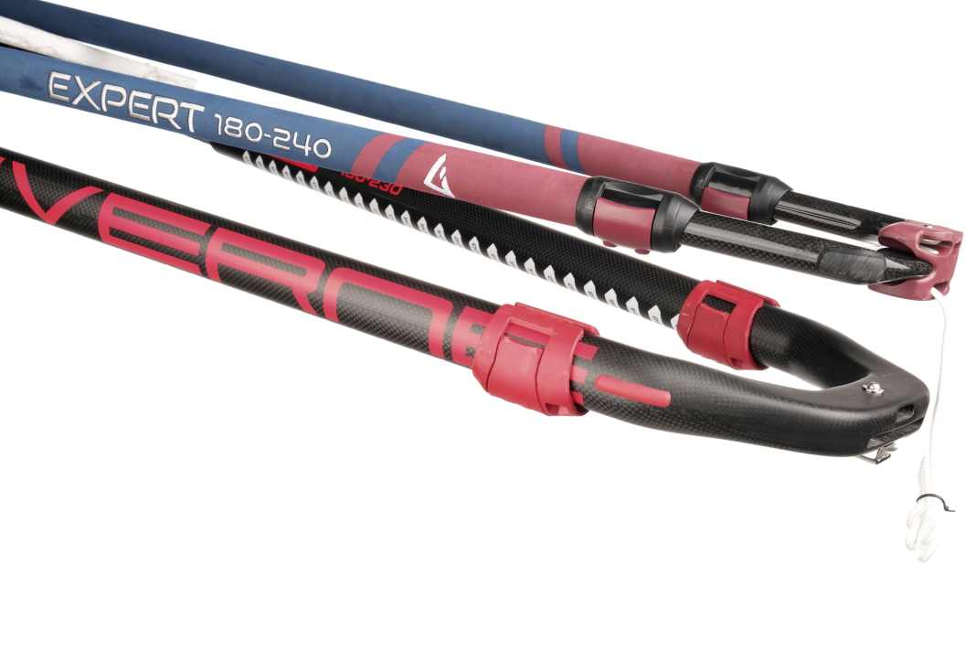 Two of the finest carbon fibre - the race back end of the Severne Enigma (below) and the more filigree vario tube of the Gunsails Select.