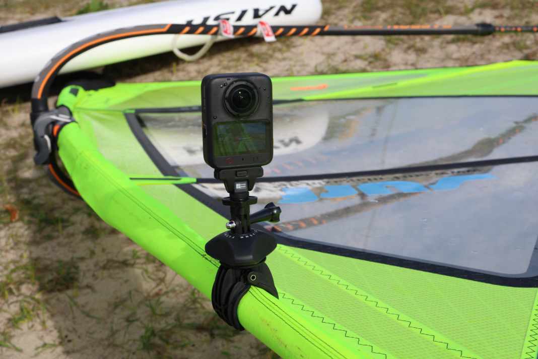 The DJI Osmo 2 can be fitted to the mast or the boom using the appropriate mount