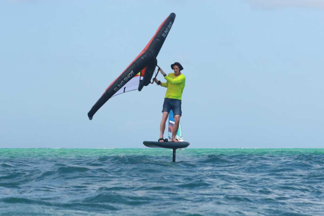 Like any jibe, the Heineken Jibe can be ridden heelside or toeside - here is the heelside version from the switch stance position