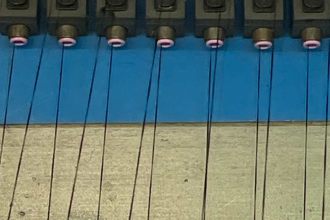 The type and orientation of the fibres can be controlled by machine