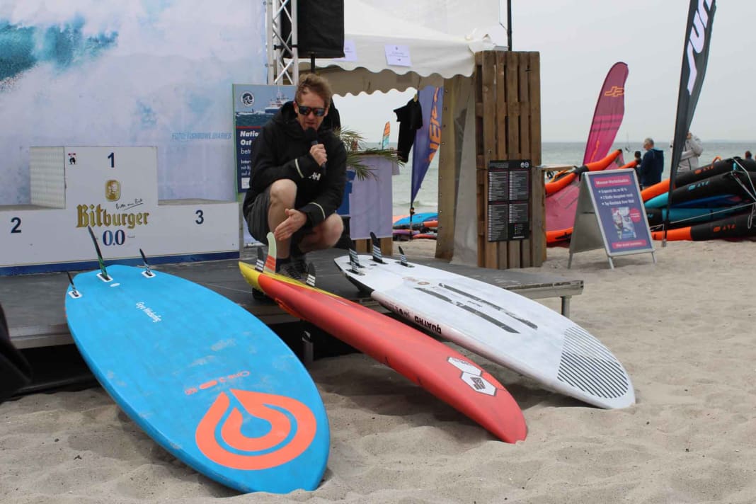 Manuel Vogel beriet die Besucher beim Surf-Festival zu Multifin-Boards