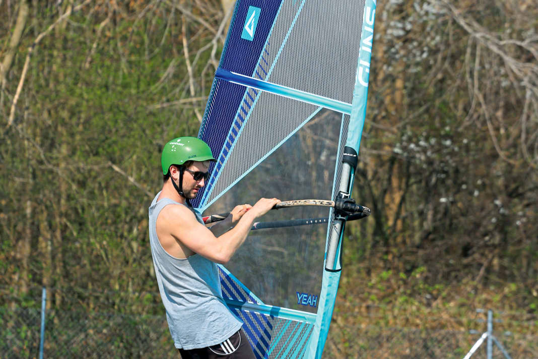 Start on a half-wind course and pick up some speed