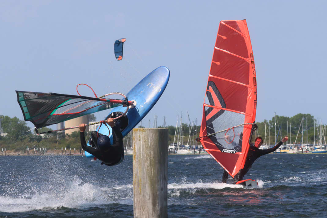 Duotone Idol and Severne Freek take part in the freestyle sail test