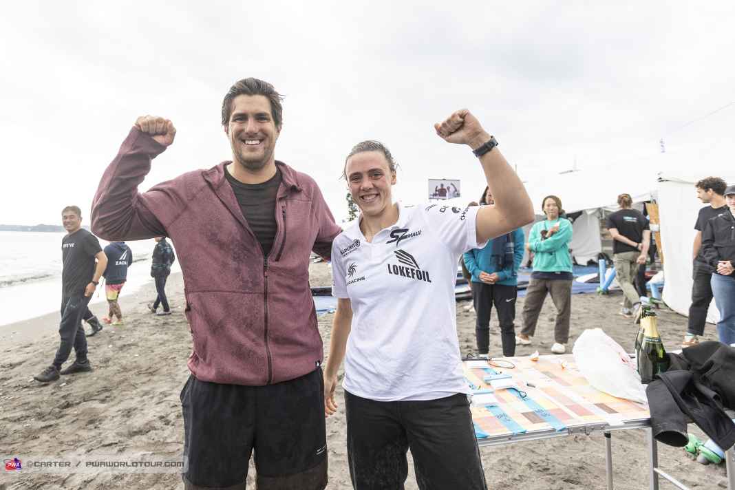 Pierre Mortefon und Justine Lemeteyer jubeln über ihre Weltmeister-Titel