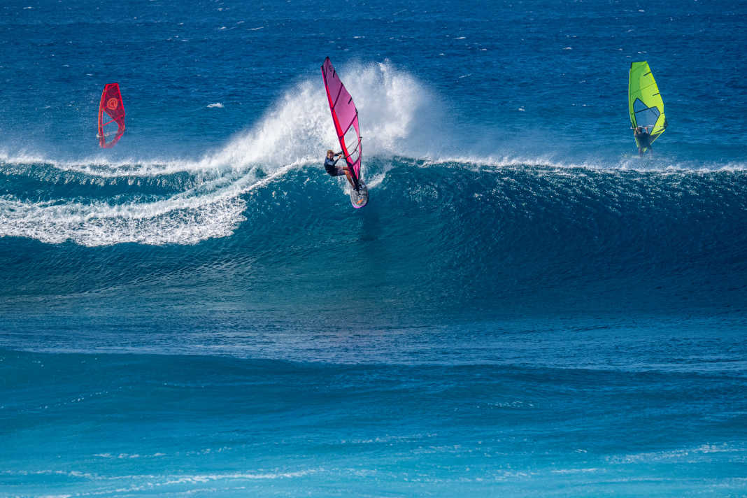 Wind from the left and a lot of bobbing - the Kona wind made for difficult conditions