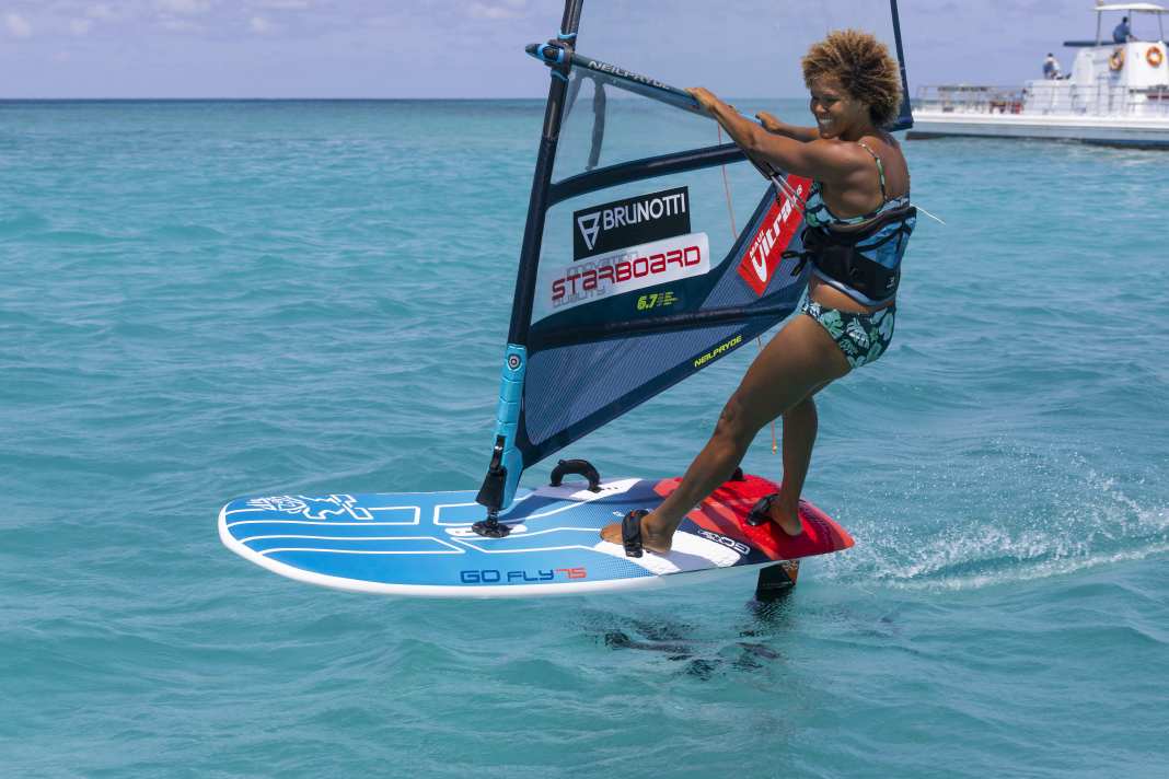 The Starboard Go Fly Foilboard is designed to make taking off playfully easy
