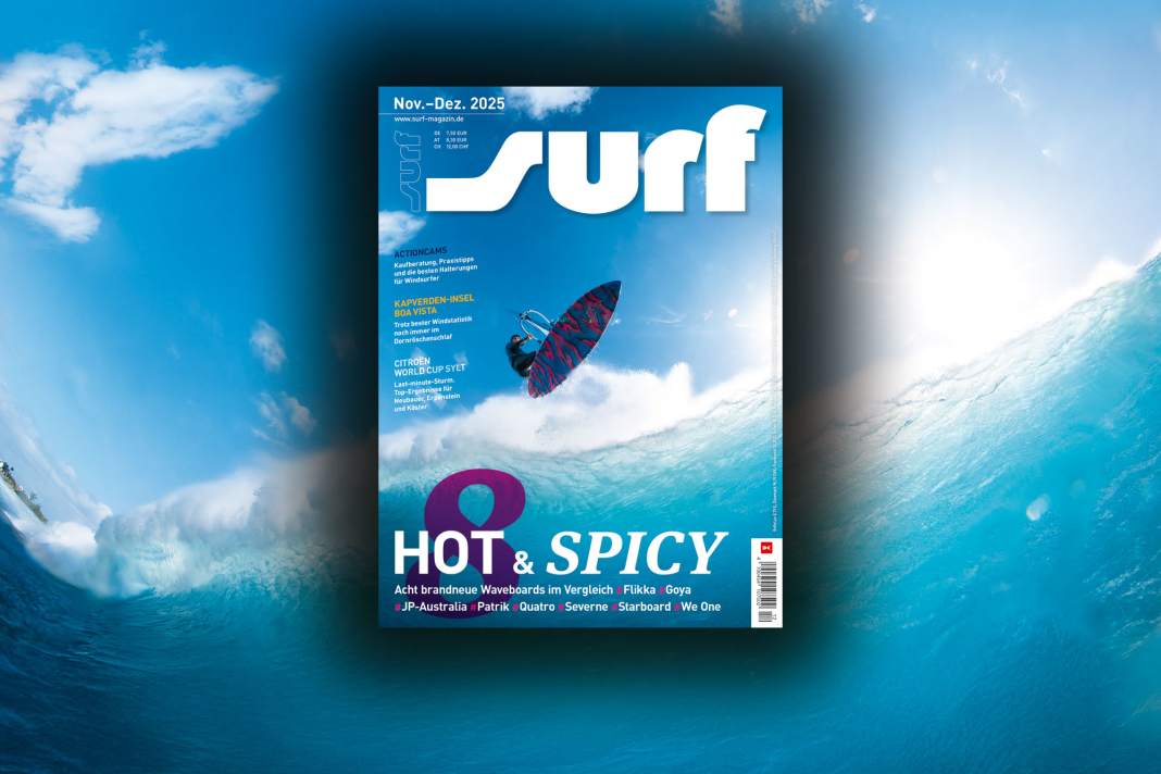 Antoine Martin flies spectacularly over photographer Cedric Bornadel on the surf cover