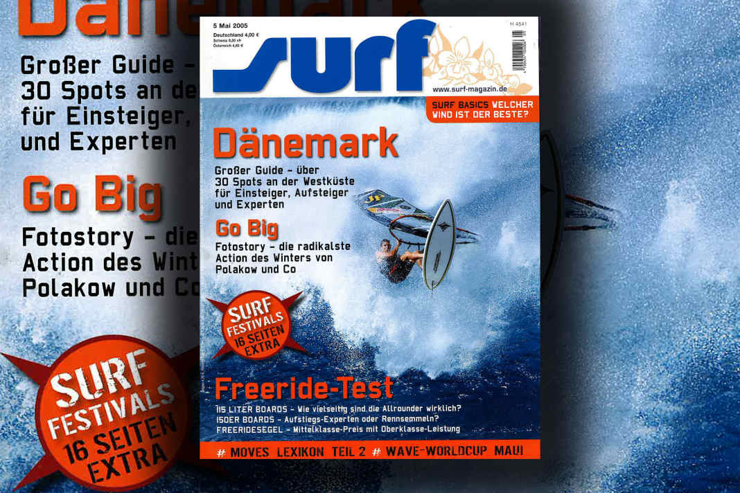 Jason Polakow bei Kona-Wind in Lanes ziert da surf-Cover im Mai 2005, fotografiert von Julia Schweiger