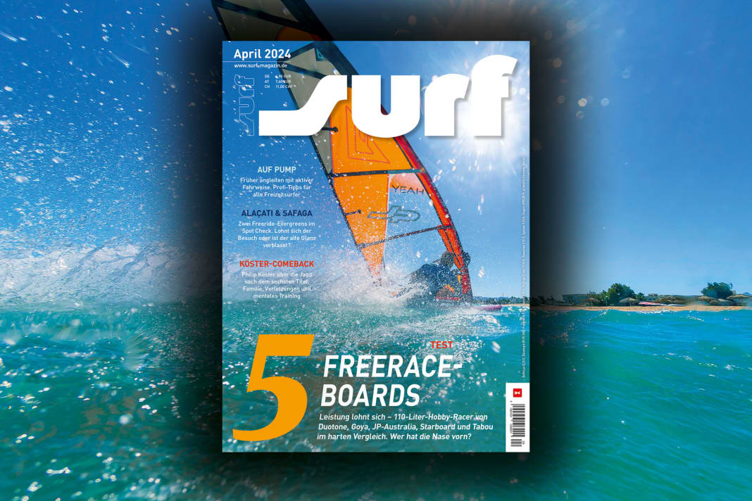 Nick Spangenberg lässt sich auf dem Cover von surf 4/2024 einfach mal schleifen - mit einem stylischen Body Drag