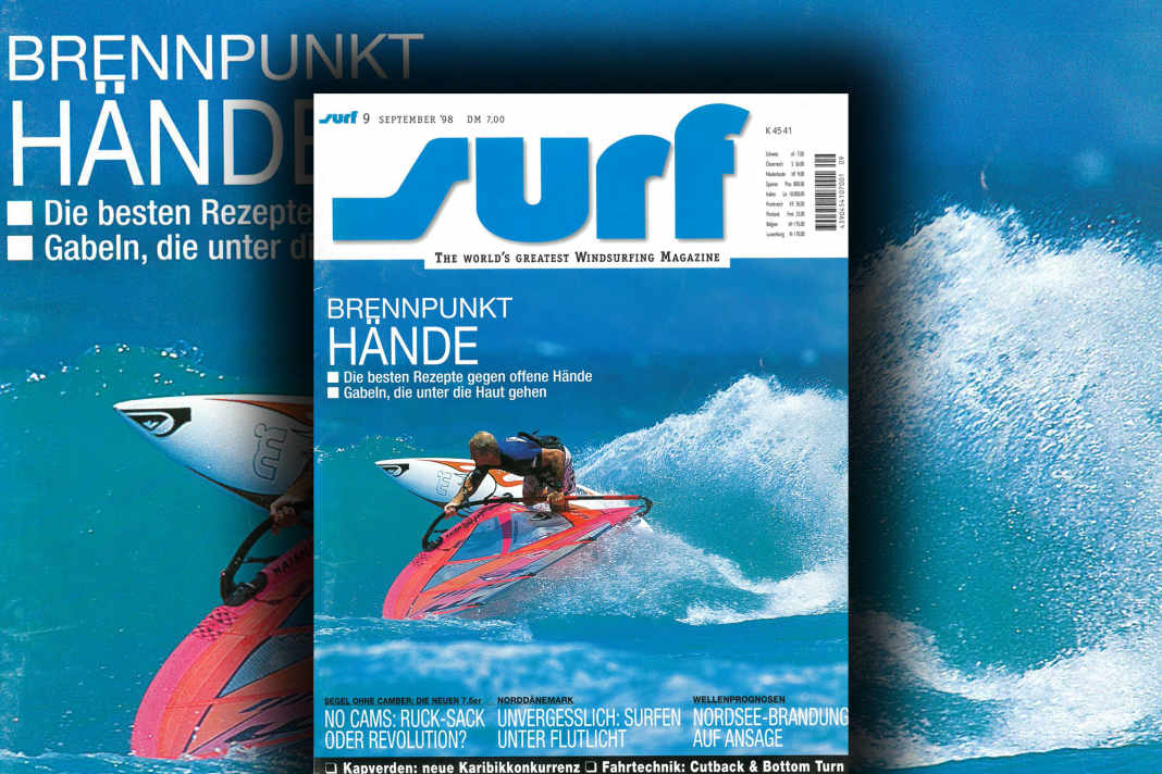 None other than Robby Naish does a stylish turn into the wave on the September 1998 cover, captured by Jerome Houyvet