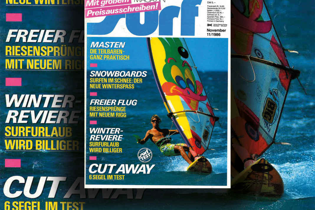 Mike Eskimo mit Spieltrieb auf dem Cover von surf 11/1986, fotografiert von Sylvain Cazenave