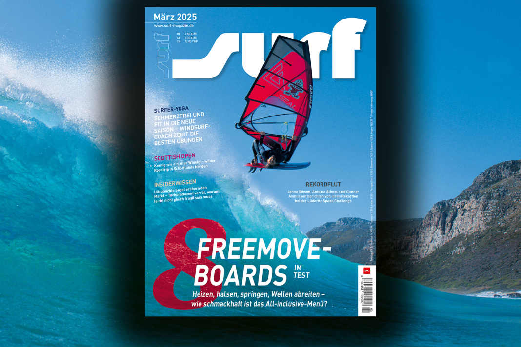 Flo Jung blickt auf dem surf-Cover aus einer ungewöhnlichen Perspektive in die Kamera von Samuel Tomé