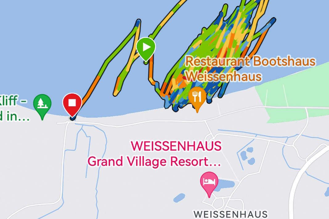 The route travelled is tracked precisely