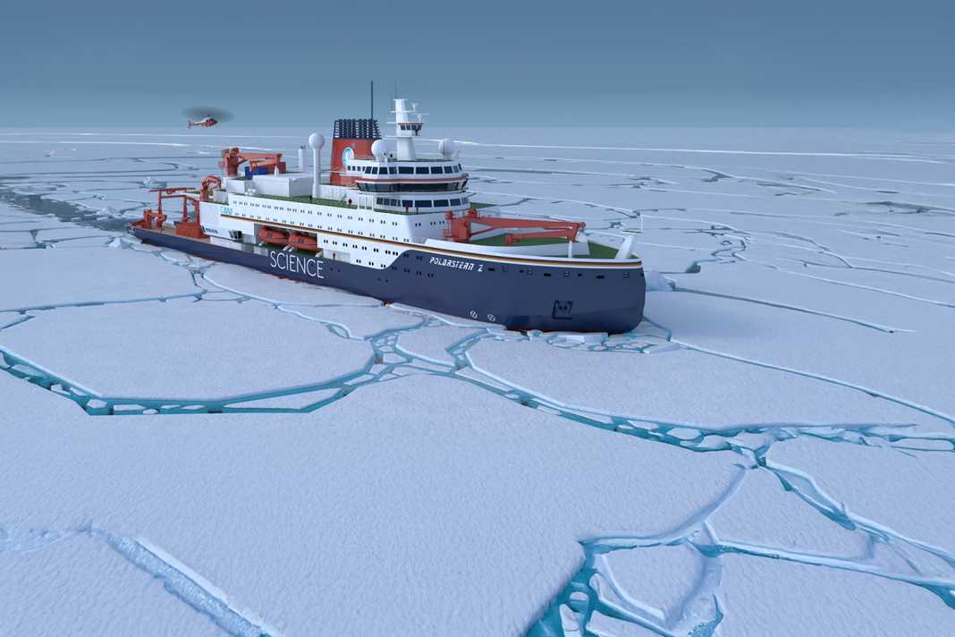 Rendering of the "Polarstern II" in its future operational area.