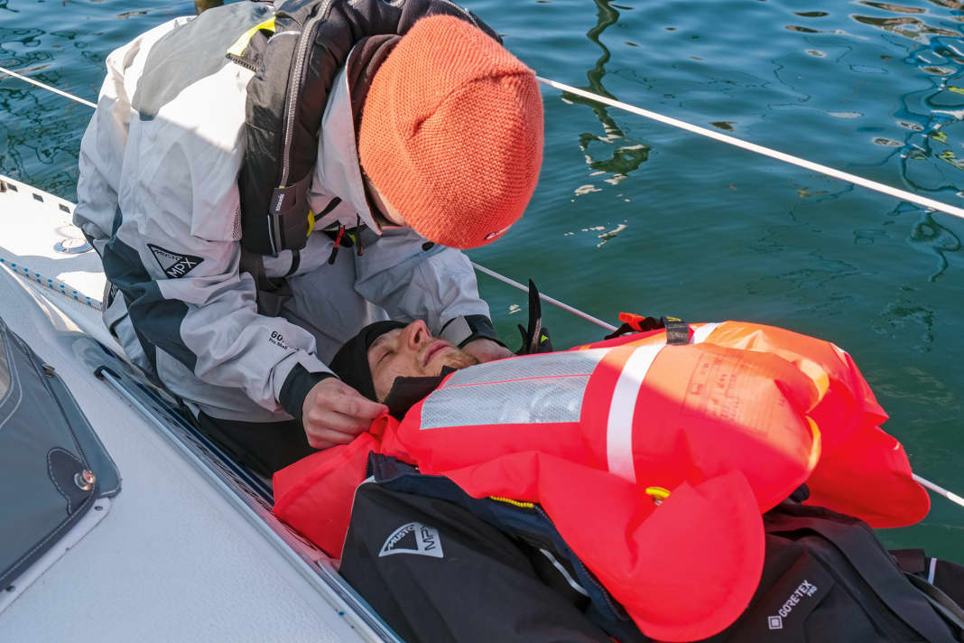 The first thing you should do is recognise the symptoms - MOB is freezing: All-clear. If the rescued person is shivering and their movement is restricted but they are still responsive, there is no acute danger