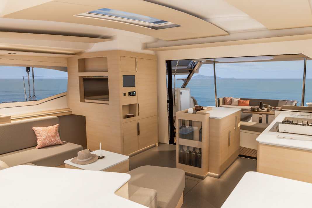 Le salon et le cockpit se confondent sur un même niveau.