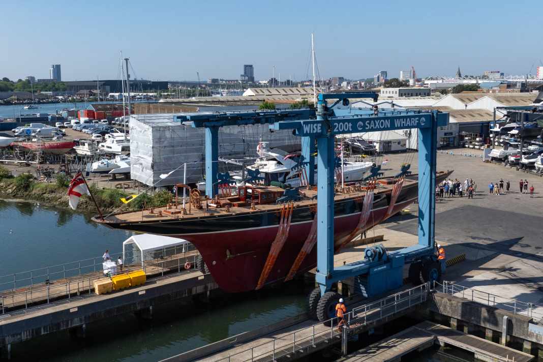 Impressions of "Shamrock V", Saxon Wharf, UK