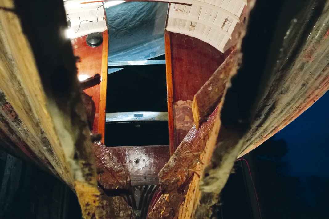 The initially seemingly manageable damage turns out to be a gaping hole ...