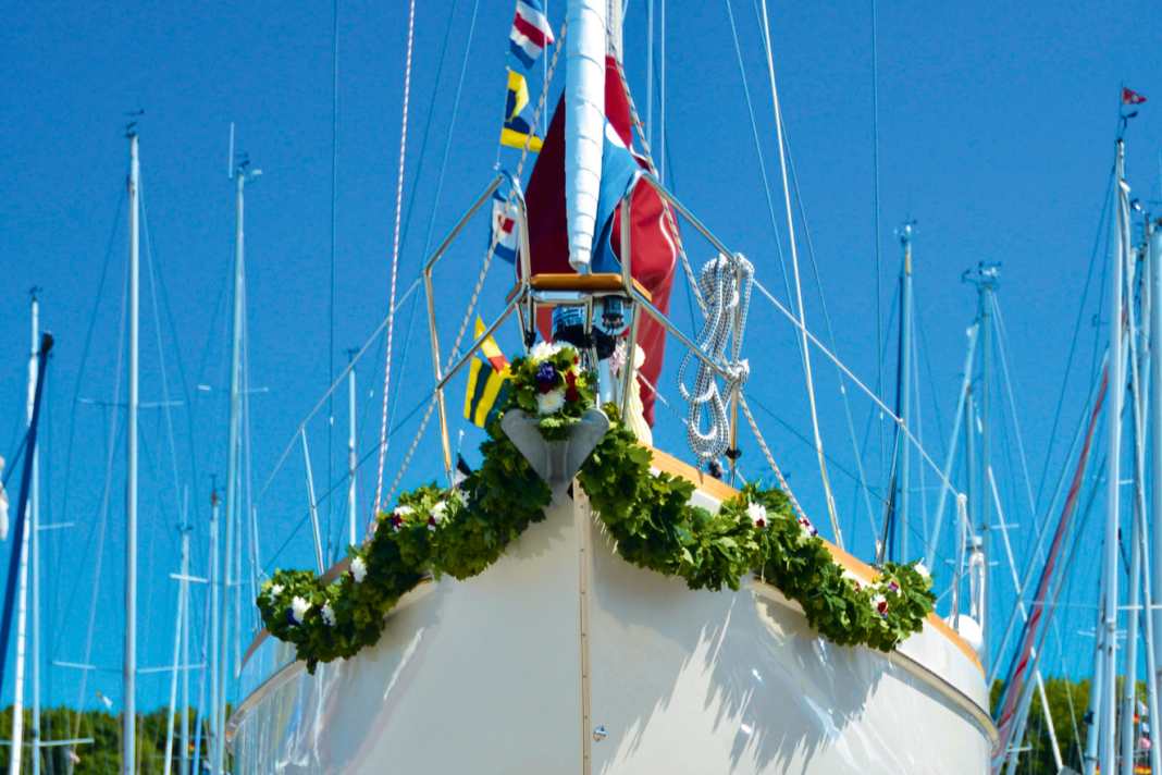 Great moment: launching of a newly acquired yacht