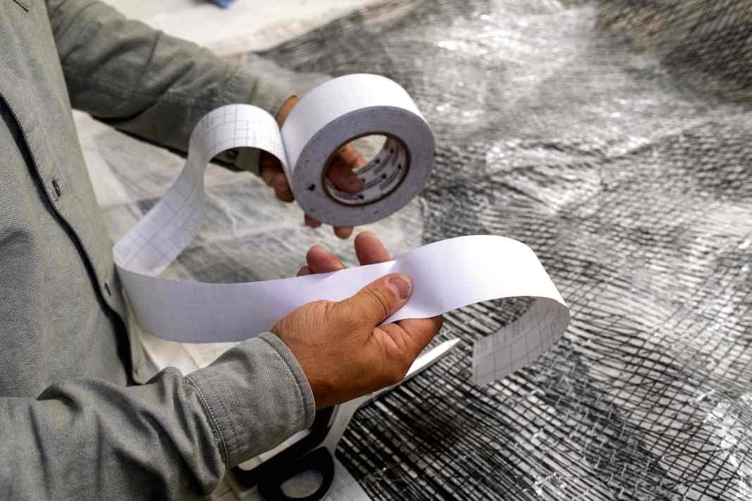 Number cloth (also known as insignia) is a self-adhesive polyester fabric and is suitable for a wide range of repairs. The sail in question is a film-film laminate without a taffeta coating. Sewing is impossible as the film offers no support for thread