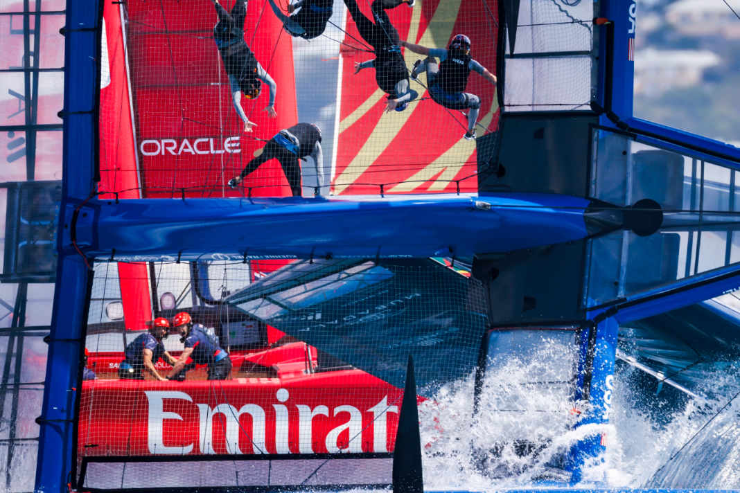 Mit dieser SailGP-Momentaufnahme gewann der Slowene Samo Vidic den Wettbewerb im vergangenen Jahr zum zweiten Mal in Folge. Sein Bild entstand bei einem SailGP-Training im Revier der Bahamas.