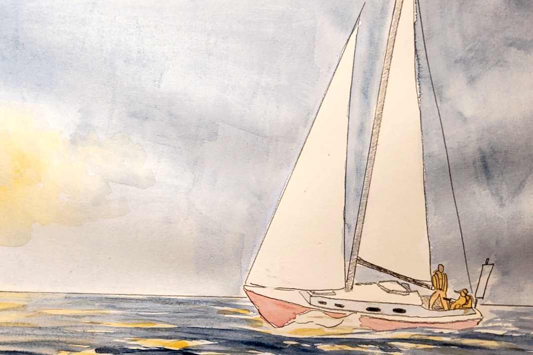 Après avoir quitté le port, l'équipage néerlandais père-fille s'attend à une belle navigation sur la mer du Nord.