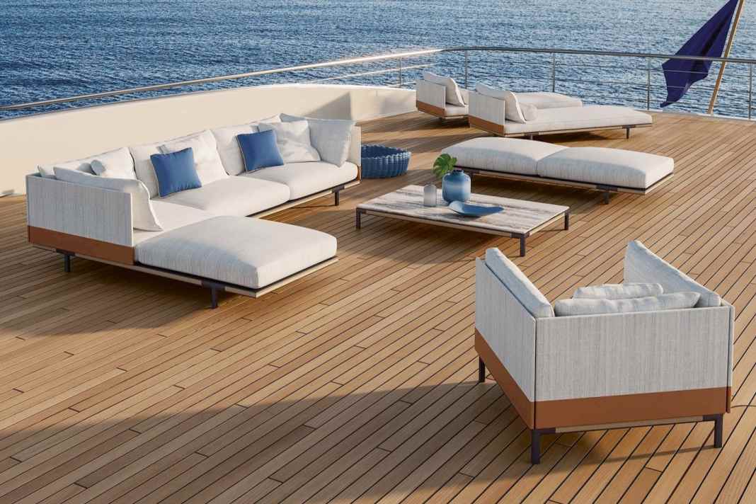 Floating meta-level: The "Baia" upholstery series is a design by French designer Christophe Pillet for Ethimo.