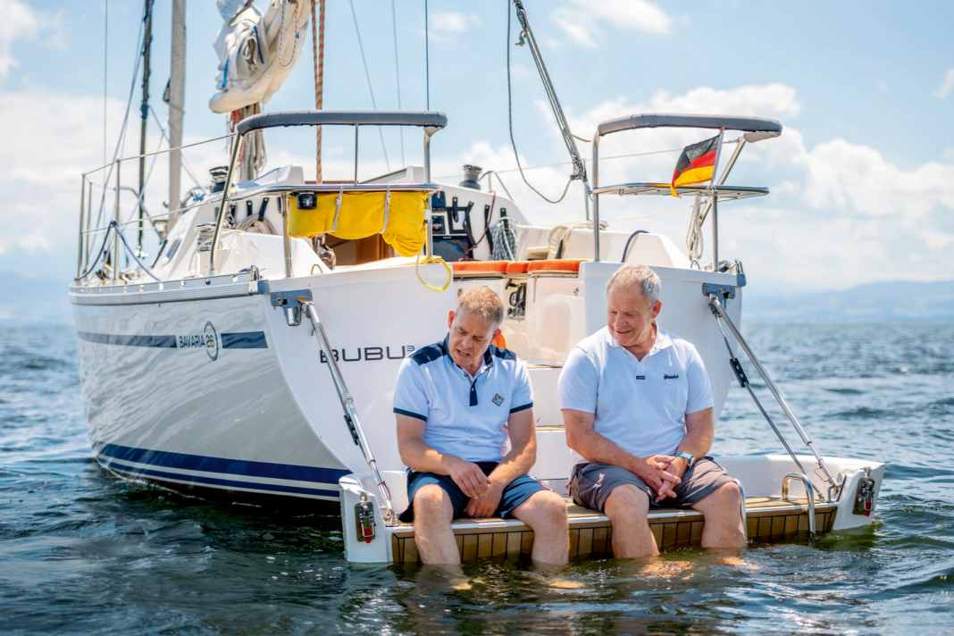 Mehr als nur eine Badeplattform. Das Anbauteil am Heck der „Bubu 3“ bündelt viel Erfindergeist.