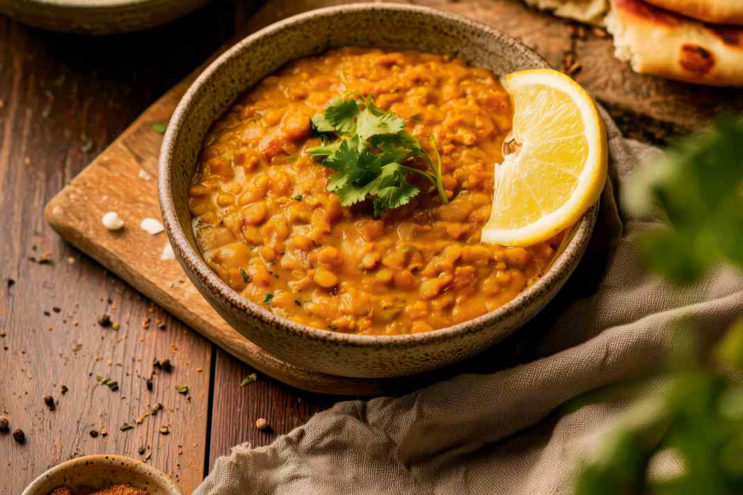 Light red lentil dhal.