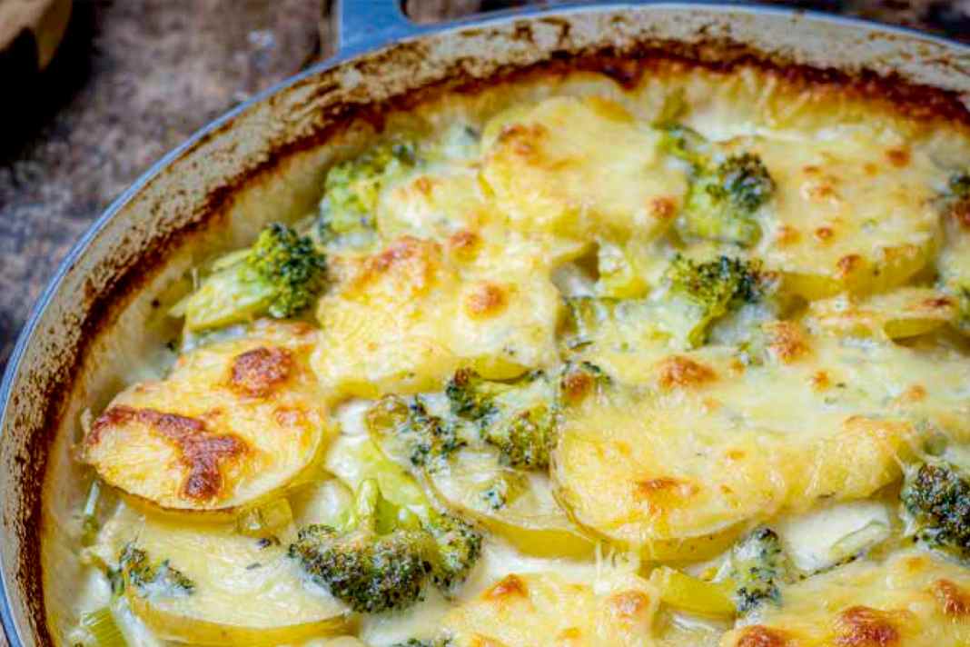 Pan-baked casserole.