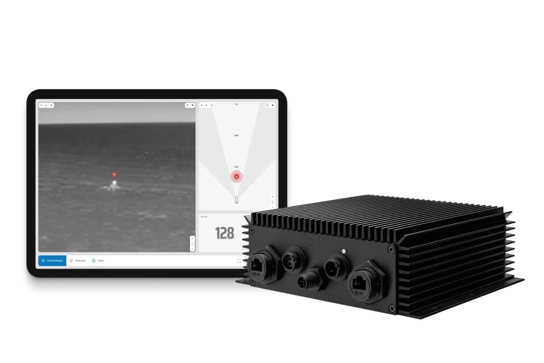 With the Brain (black box) from Sea.AI, existing thermal cameras can be equipped with AI-based collision warnings