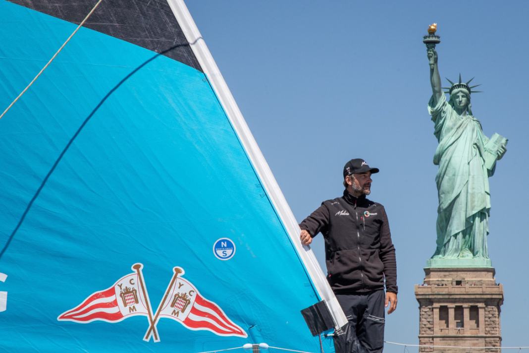 The picture of success: Boris Herrmann finished second in New York at the Transat CIC