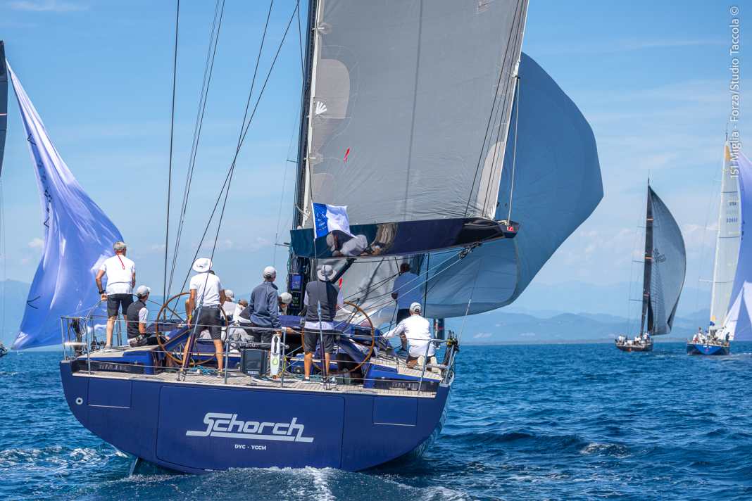 „Schorch“, die Mylius 66 RS von Alois Neukirchen, meldete als einzige GER-Yacht.