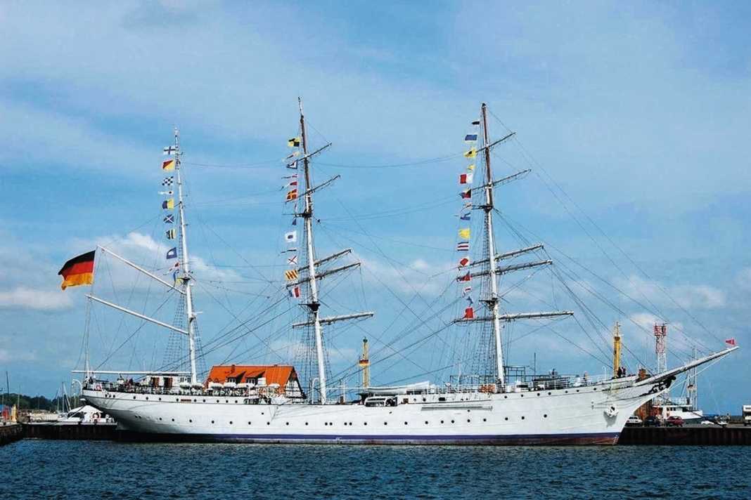 Museum ship "Gorch Fock I" in her home port of Stralsund.