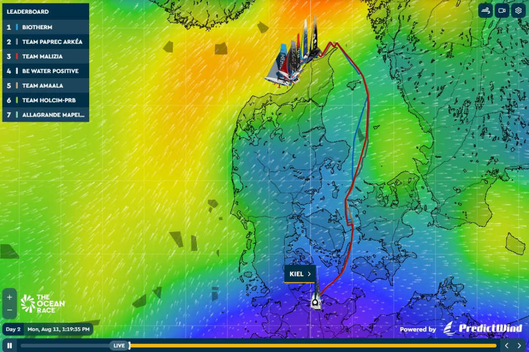 Die Route durch die Nacht.