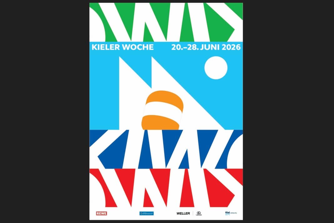 Das Plakat der Kieler Woche 2026. Der Siegerentwurf stammt von Erik Brandt.