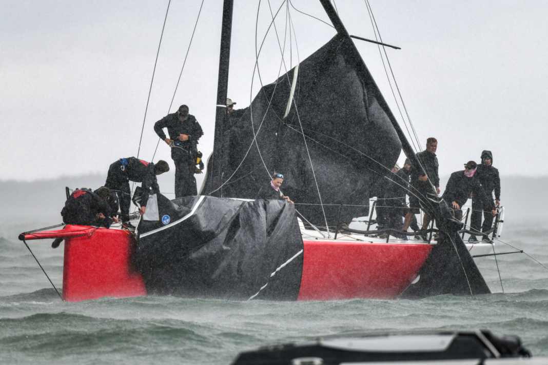 The day the rain and "Red Bandits" mast came from above in the Admiral's Cup.