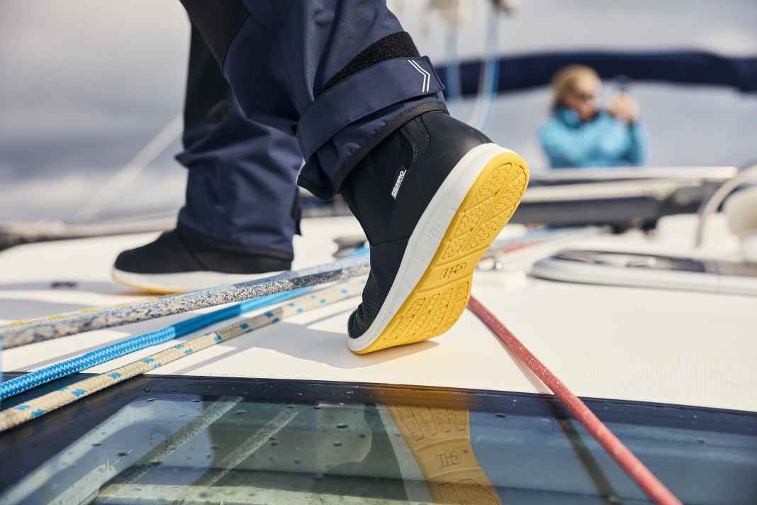 Die neuen OS Sailing Boots von Gill haben eine besonders rutschfeste Sohle.