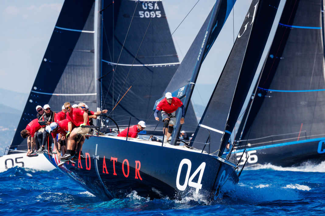 Tony Langley's "Gladiator" on the wave of success off Saint-Tropez.