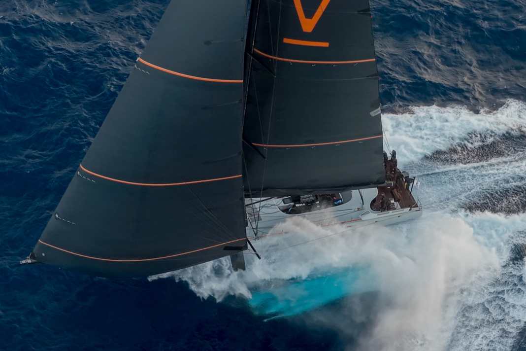 The foil-supported "Raven" logged top speeds of 35 knots on the Atlantic.
