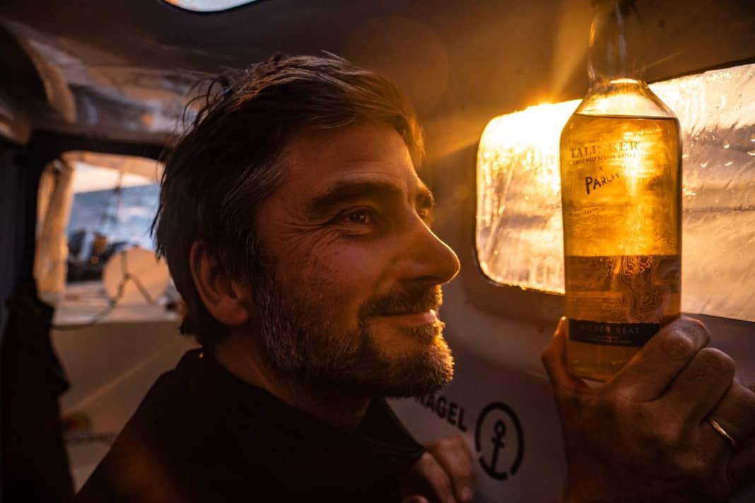 Boris Herrmann toasted the 24-hour world record with whisky shortly before his birthday