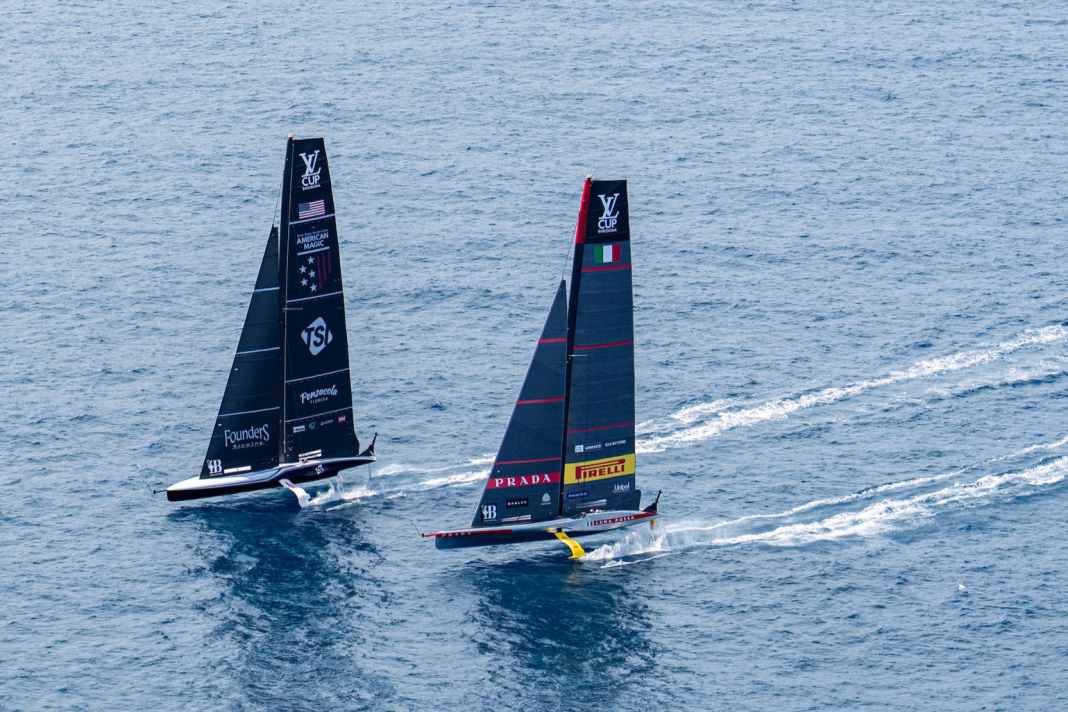 Schenkten sich auch heute nichts: "Patriot" und "Luna Rossa" im Duell