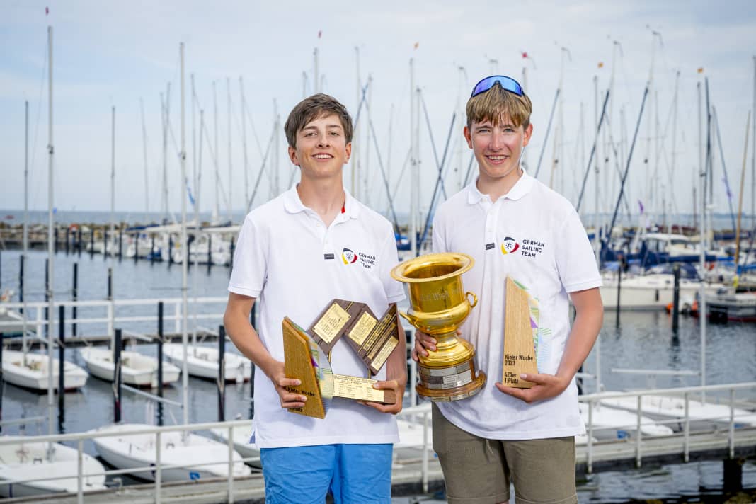 I vincitori della Settimana di Kiel nella 420: Lysander Winter e Constantin Bötsch
